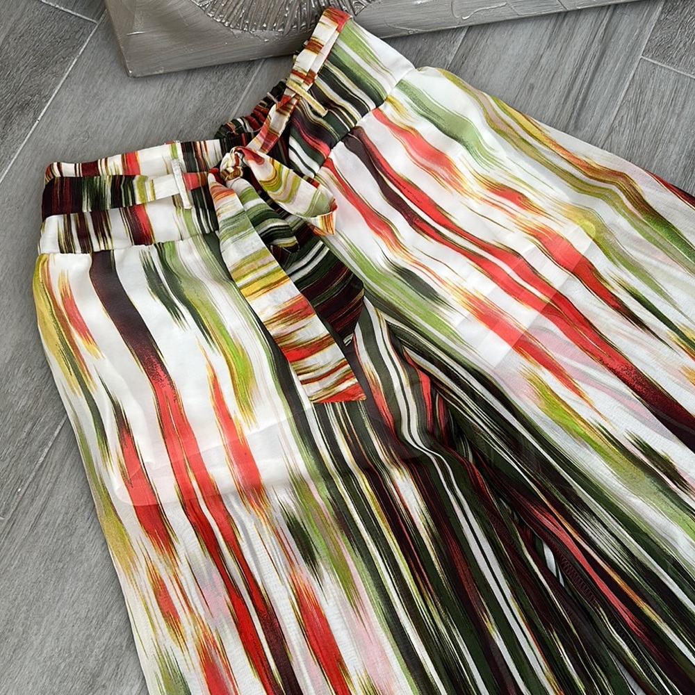 Colorful Striped Wide-Leg Pants - Picture 2 of 9